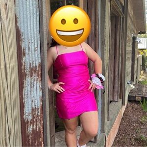 Pink dress only wore it once.